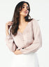 Deep VNeck Long Sleeve Light Brown Top